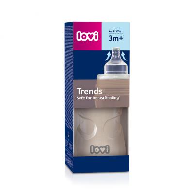 LOVI Trends Bottle 3m+ Beige Butelki dla niemowląt dla dzieci 250 ml