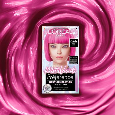 L&#039;Oréal Paris Préférence Meta Vivids Farba do włosów dla kobiet 75 ml Odcień 7.222 Meta Pink