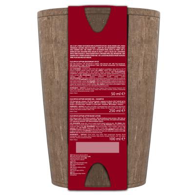 Old Spice Captain Zestaw deostick 50 ml + żel pod prysznic 3w1 250 ml + woda po goleniu 100 ml + drewniana beczułka