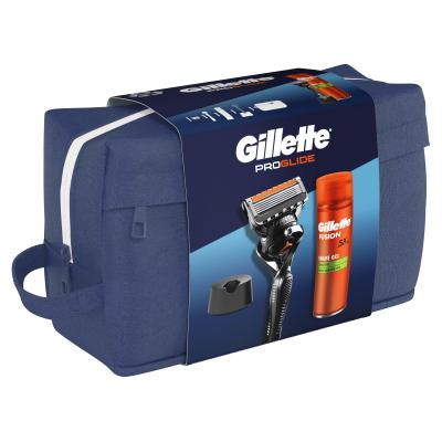 Gillette ProGlide Zestaw maszynka do golenia ProGlide 1 sztuka + żel do golenia Fusion Shave Gel Sensitive 200 ml + uchwyt na maszynkę do golenia + kosmetyczka