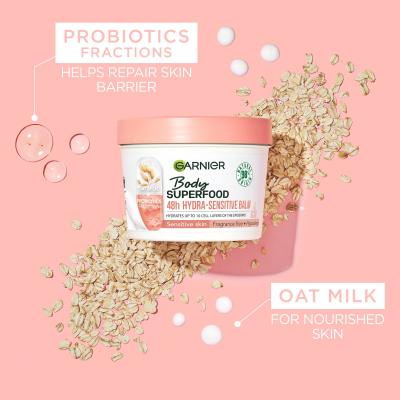 Garnier Body Superfood 48h Hydra-Sensitive Balm Oat Milk + Prebiotics Balsam do ciała dla kobiet 380 ml