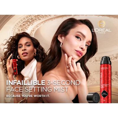 L&#039;Oréal Paris Infaillible 3-Second Setting Mist Utrwalacz makijażu dla kobiet 75 ml