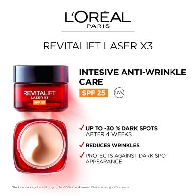 L&#039;Oréal Paris Revitalift Laser Pure Retinol Night Serum Zestaw serum do twarzy na noc Revitalift Laser Pure Retinol Night Serum 50 ml + krem do twarzy na dzień Revitalift Laser X3 SPF25 50 ml