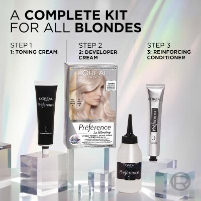 L&#039;Oréal Paris Préférence Le Blonding Toner Farba do włosów dla kobiet 60 ml Odcień Platinum Pearl