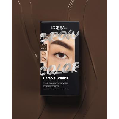 L&#039;Oréal Paris Brow Color Semi-Permanent Eyebrow Tint Farba do brwi dla kobiet 1 szt Odcień 3.0 Dark Brunette