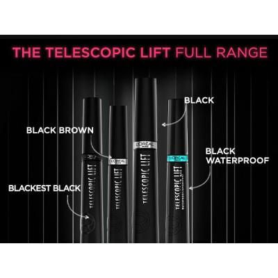 L&#039;Oréal Paris Telescopic Lift Waterproof Tusz do rzęs dla kobiet 8 ml Odcień Black