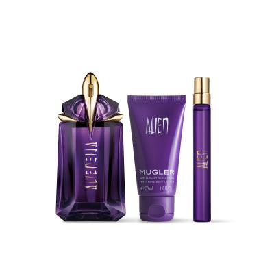 Mugler Alien Zestaw woda perfumowana 60 ml + mleczko do ciała 50 ml + woda perfumowana 10 ml