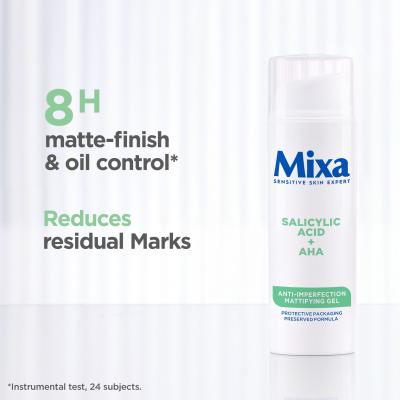 Mixa Salicylic Acid + AHA Anti-Imperfection Mattifying Gel Żel do twarzy dla kobiet 50 ml