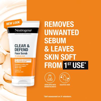 Neutrogena Clear &amp; Defend Face Scrub Peeling 150 ml