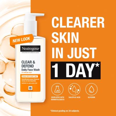 Neutrogena Clear &amp; Defend Daily Face Wash Żel oczyszczający 200 ml