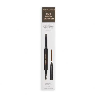 Makeup Revolution London Duo Brow Definer Kredka do brwi dla kobiet 0,15 g Odcień Brown