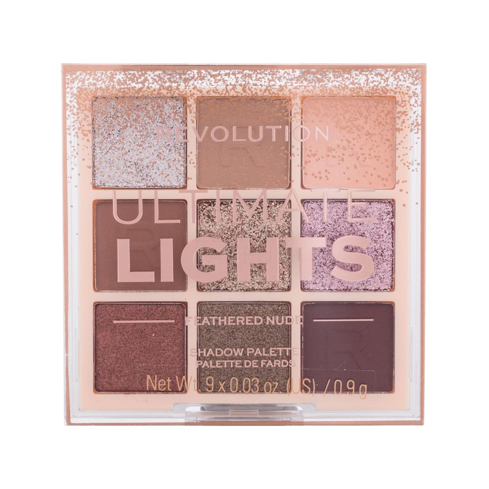 Makeup Revolution London Ultimate Lights Shadow Palette Cienie do powiek  dla kobiet 8,10 g Odcień Feathered Nude