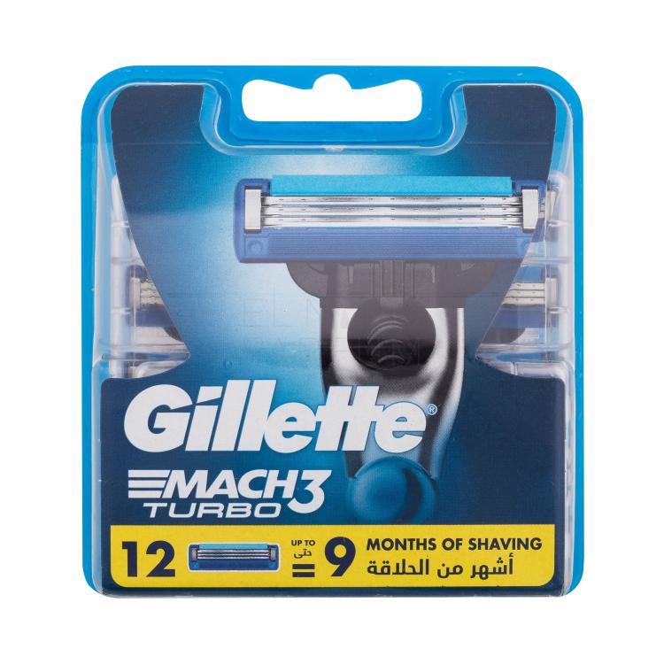 Gillette Mach3 Turbo Wkład do maszynki dla mężczyzn 12 szt