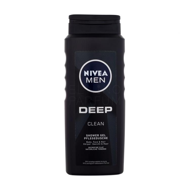 Nivea Men Deep Clean Body, Face &amp; Hair Żel pod prysznic dla mężczyzn 500 ml