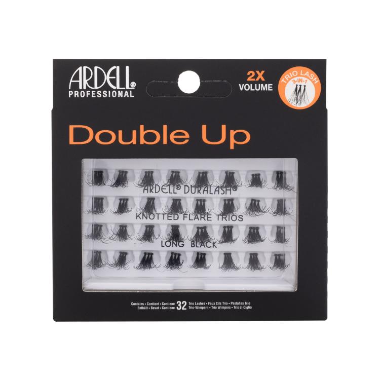 Ardell Double Up Knotted Trio Lash Sztuczne rzęsy dla kobiet 32 szt Odcień Long Black