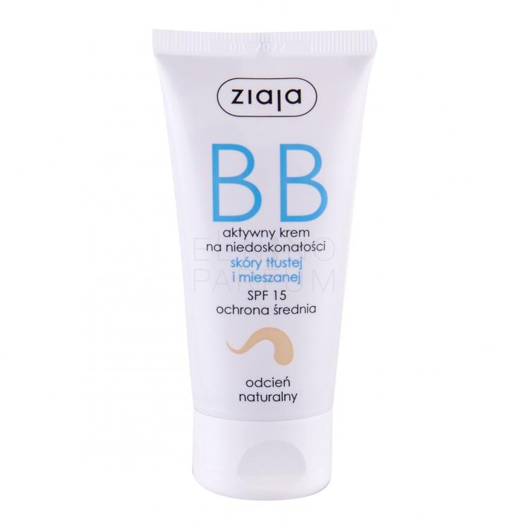 Ziaja BB Cream Oily and Mixed Skin SPF15 Krem BB dla kobiet 50 ml Odcień Natural