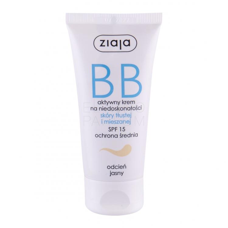 Ziaja BB Cream Oily and Mixed Skin SPF15 Krem BB dla kobiet 50 ml Odcień Light