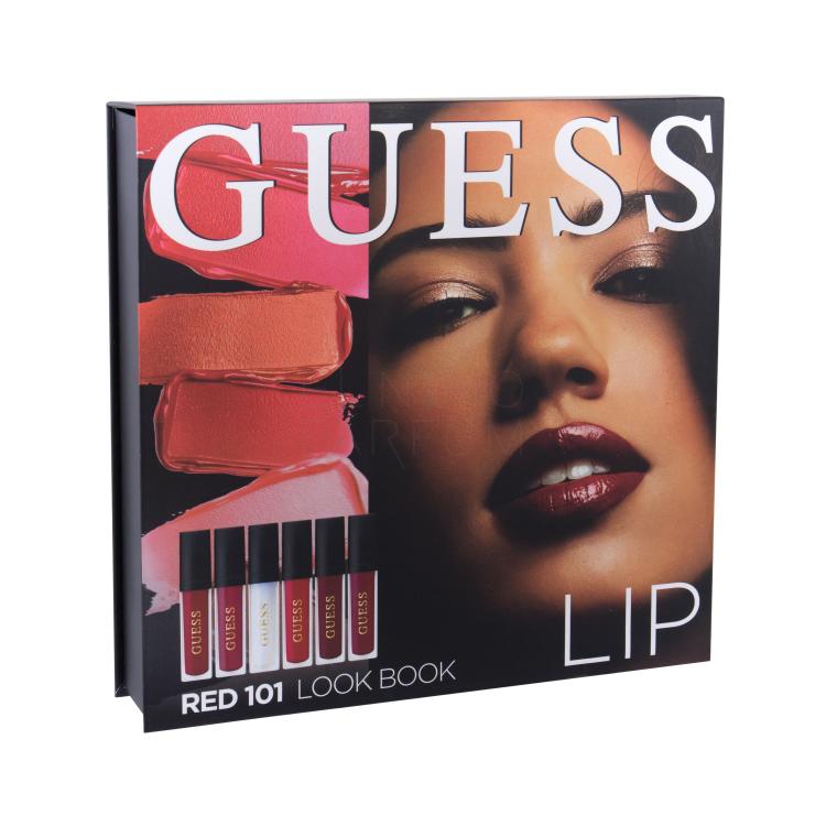 GUESS Look Book Lip Zestaw Pomadka 3 x 4 ml + Błyszczyk do ust 3 x 4 ml + Lusterko