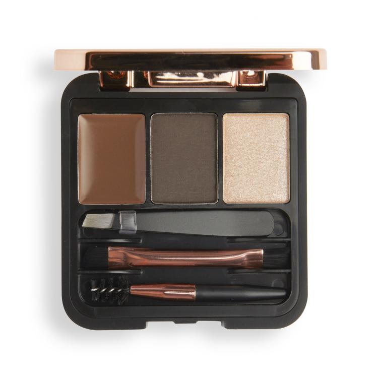 Makeup Revolution London Brow Sculpt Kit Zestawy i palety do brwi dla kobiet 2,2 g Odcień Dark Brown