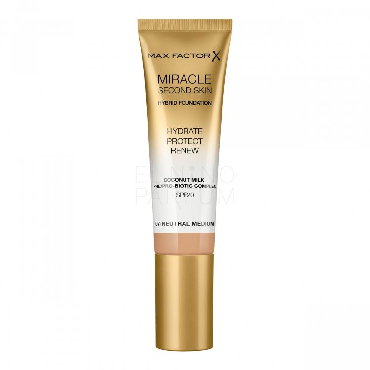 Max Factor Miracle Second Skin SPF20 Podkład dla kobiet 30 ml Odcień 07 Neutral Medium