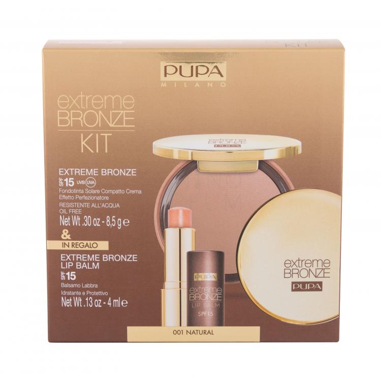 Pupa Extreme Bronze Waterproof SPF15 Zestaw Podkład w kompakcie Extreme Bronze Foundation Waterproof SPF15 8,5 g + Balsam do ust Extreme Bronze Lip Balm SPF15 4 ml