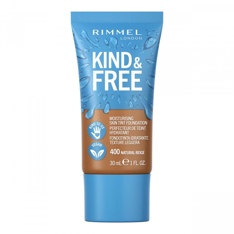 Rimmel London Kind &amp; Free Skin Tint Foundation Podkład dla kobiet 30 ml Odcień 400 Natural Beige