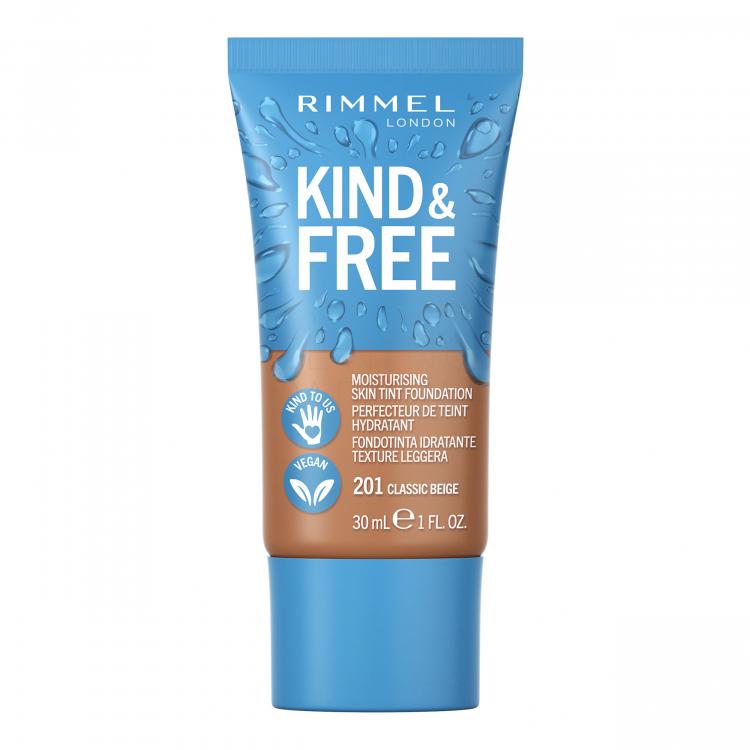 Rimmel London Kind &amp; Free Skin Tint Foundation Podkład dla kobiet 30 ml Odcień 201 Classic Beige