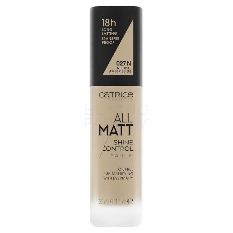 Catrice All Matt Podkład dla kobiet 30 ml Odcień 027 N Neutral Amber Beige