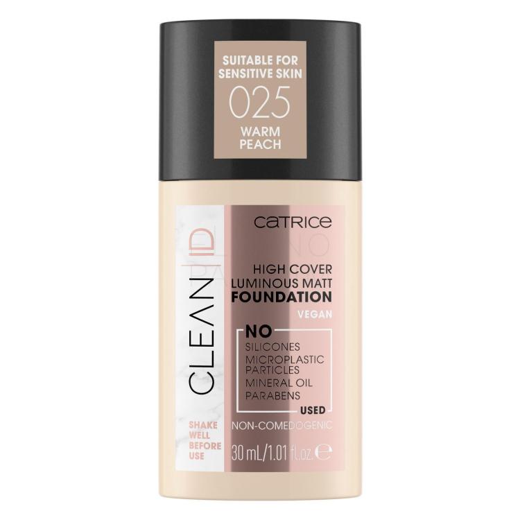 Catrice Clean ID Luminous Matt Podkład dla kobiet 30 ml Odcień 025 Warm Peach