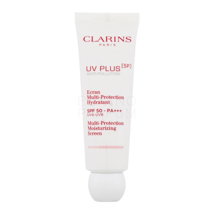 Clarins UV Plus 5P Multi-Protection Moisturizing Screen SPF50 Preparat do opalania twarzy dla kobiet 50 ml Odcień Rose