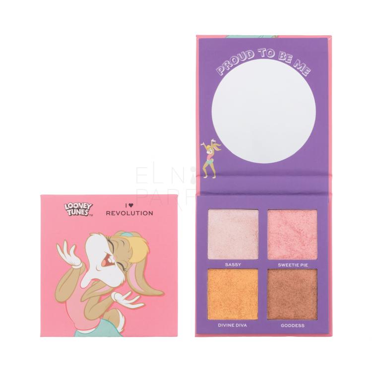 I Heart Revolution Looney Tunes Face Palette Lola Rozświetlacz dla kobiet 10 g