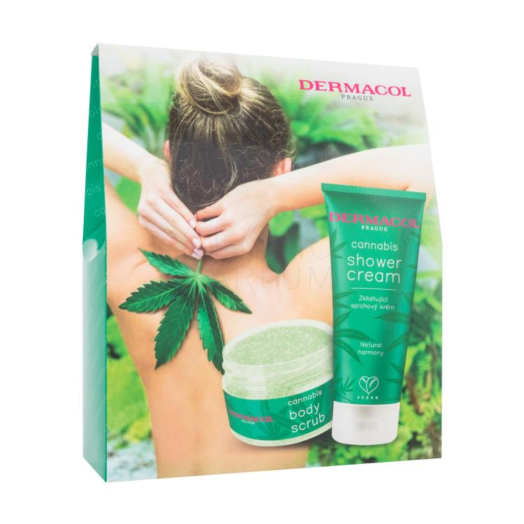 Dermacol Cannabis Gift Set Zestaw Krem pod prysznic 200 ml + peeling do ciała 200 g