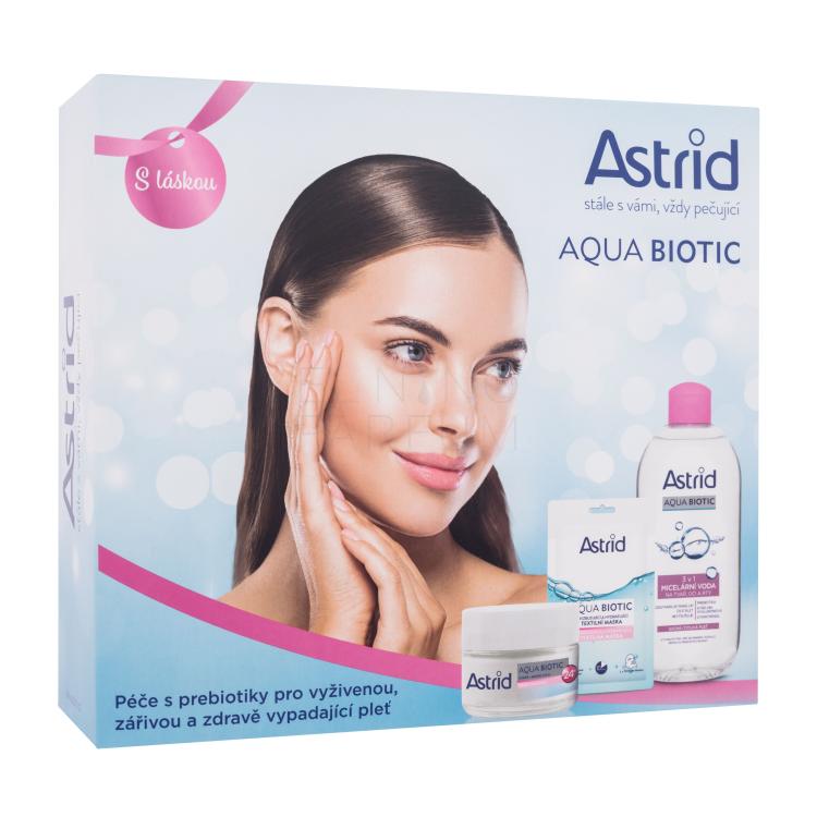 Astrid Aqua Biotic Zestaw Krem do twarzy na dzień i na noc 50 ml + woda micelarna 400 ml + maseczka w płachcie 1 szt.