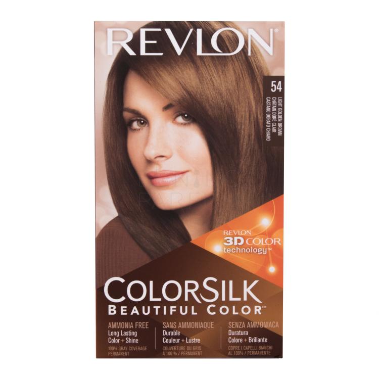 Revlon Colorsilk Beautiful Color Farba do włosów dla kobiet Odcień 54 Light Golden Brown Zestaw Uszkodzone pudełko