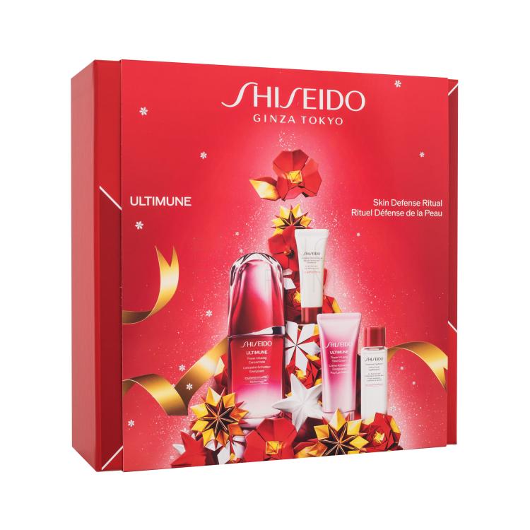 Shiseido Ultimune Skin Defense Ritual Zestaw Serum do twarzy 50 ml + oczyszczająca pianka do twarzy 15 ml + tonik do twarzy 30 ml + krem do rąk 40 ml