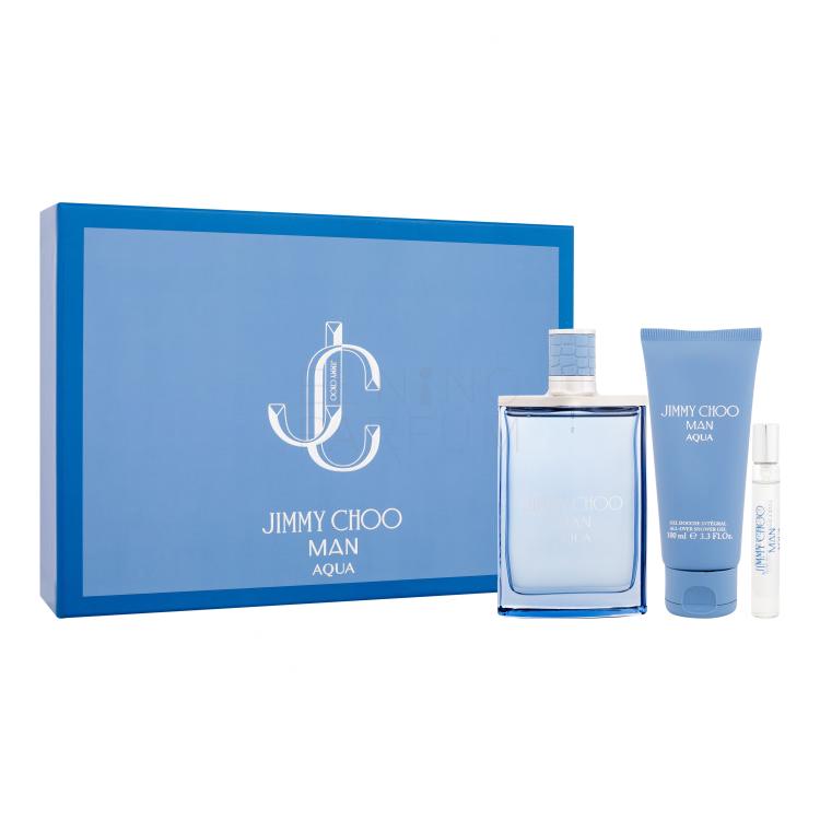 Jimmy Choo Man Aqua Zestaw EDT 100 ml + EDT 7,5 ml + żel pod prysznic 100 ml