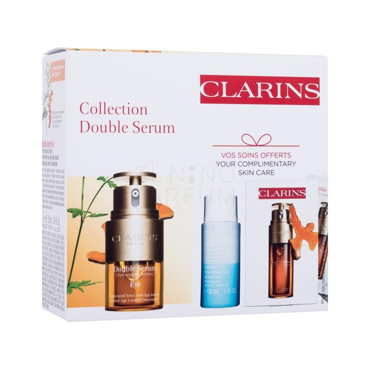 Clarins Double Serum Collection Zestaw Serum pod oczy Double Serum Eye 20 ml + Płyn do demakijazu oczu Instant Eye Make-Up Remover 30 ml + Serum do twarzy Double Serum 7 x 0,9 ml