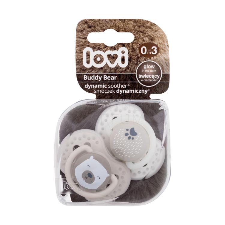 LOVI Buddy Bear Dynamic Soother 0-3m Smoczek dla dzieci 2 szt