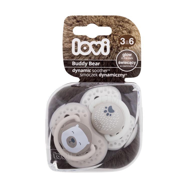 LOVI Buddy Bear Dynamic Soother 3-6m Smoczek dla dzieci 2 szt