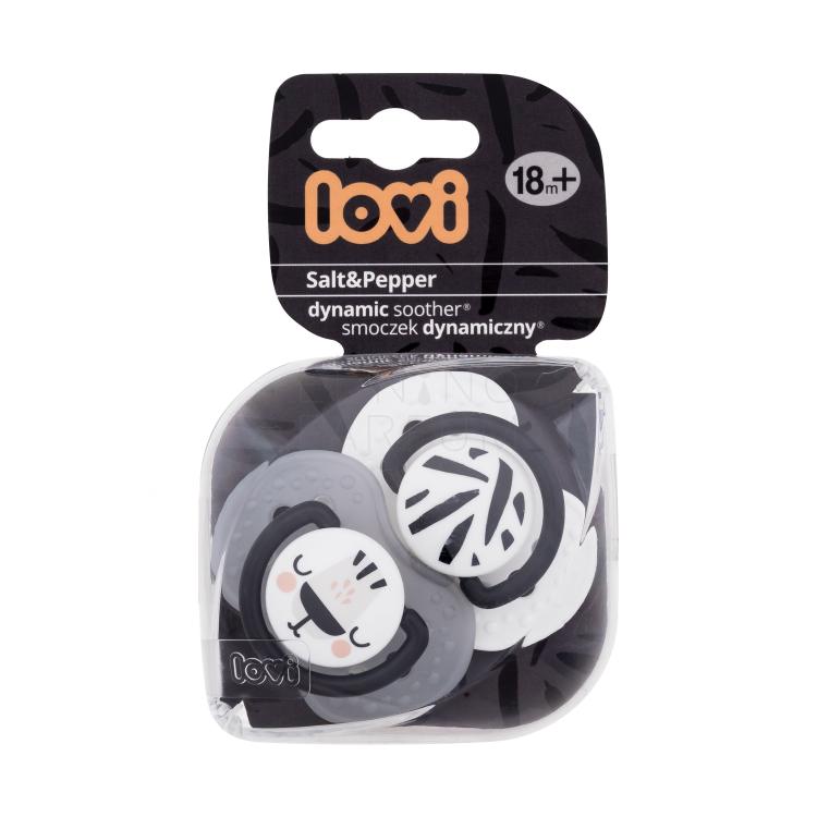 LOVI Salt&amp;Pepper Dynamic Soother 18m+ Smoczek dla dzieci 2 szt