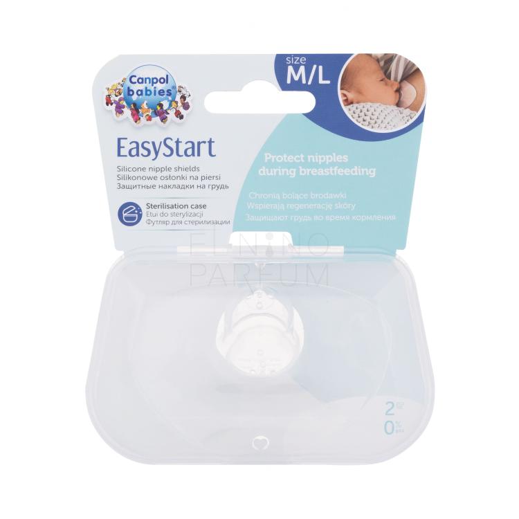 Canpol babies Easy Start Silicone Nipple Shields M/L Wkładki do biustonosza dla kobiet 2 szt