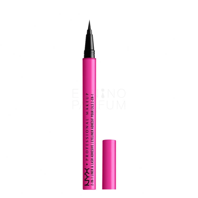 NYX Professional Makeup Jumbo Lash! 2in1 Liner &amp; Lash Adhesive Eyeliner dla kobiet 1 ml Odcień 01 Black