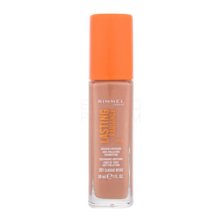 Rimmel London Lasting Radiance SPF25 Podkład dla kobiet 30 ml Odcień 201 Classic Beige