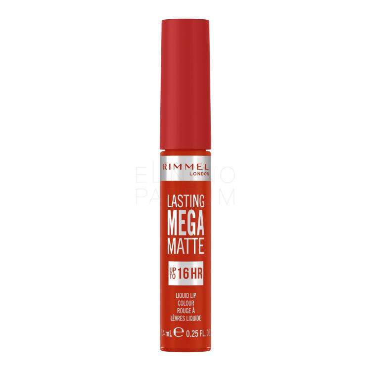 Rimmel London Lasting Mega Matte Liquid Lip Colour Pomadka dla kobiet 7,4 ml Odcień Scarlet Flames