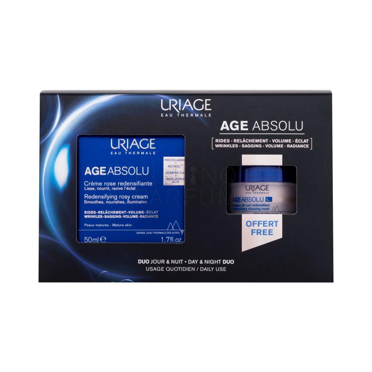 Uriage Age Absolu Day &amp; Night Duo Zestaw krem do twarzy na dzień Age Absolu Redensifying Rosy Cream 50 ml + maska do twarzy na noc Age Absolu Redensifying Sleeping Mask 15 ml