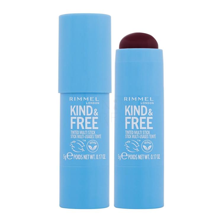 Rimmel London Kind &amp; Free Tinted Multi Stick Róż dla kobiet 5 g Odcień 005 Berry Sweet