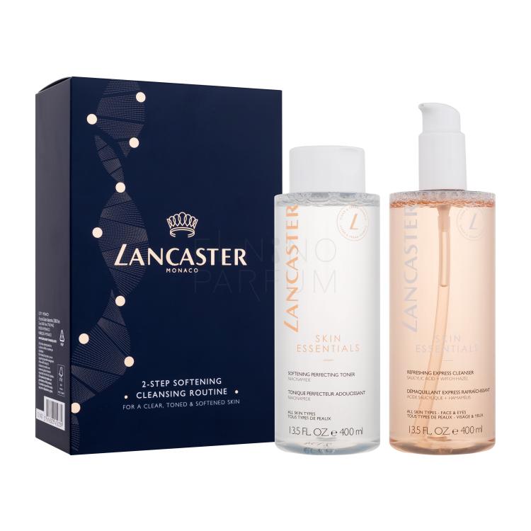 Lancaster Skin Essentials 2-Step Softening Cleansing Routine Zestaw tonik do twarzy Softening Perfecting Toner 400 ml + płyn oczyszczający Refreshing Express Cleanser 400 ml