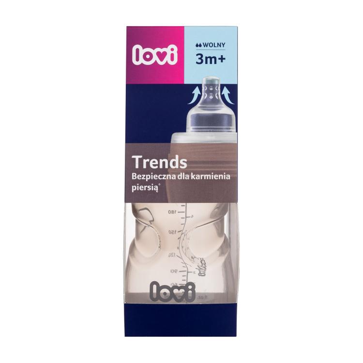 LOVI Trends Bottle 3m+ Beige Butelki dla niemowląt dla dzieci 250 ml