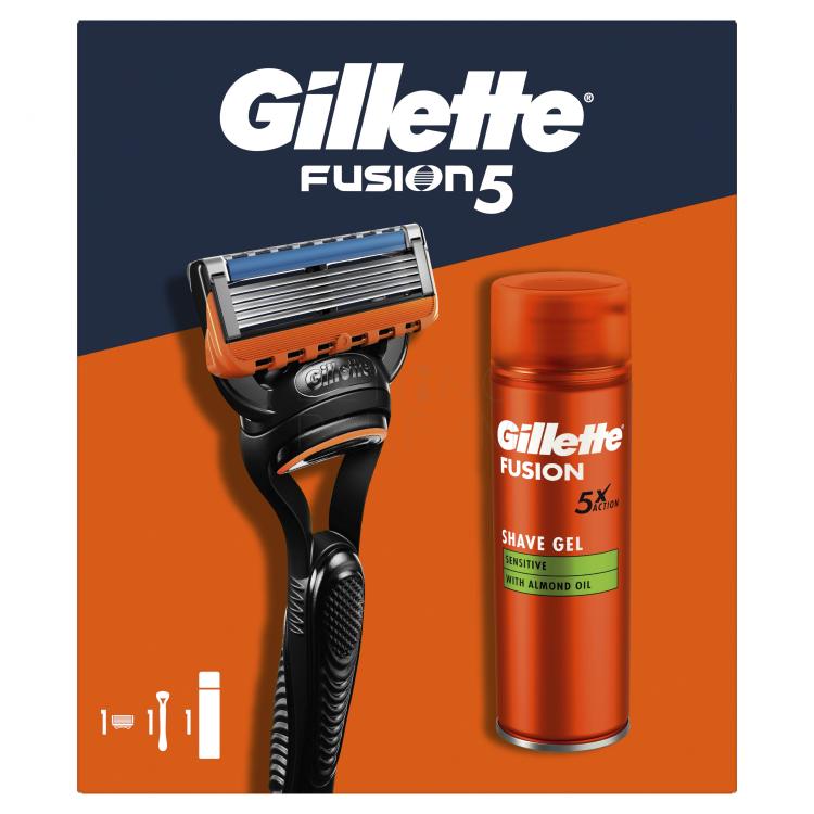 Gillette Fusion5 Zestaw maszynka do golenia Fusion5 1 sztuka + żel do golenia Fusion Shave Gel Sensitive 200 ml