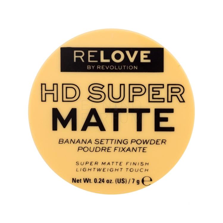 Revolution Relove HD Super Matte Banana Setting Powder Puder dla kobiet 7 g